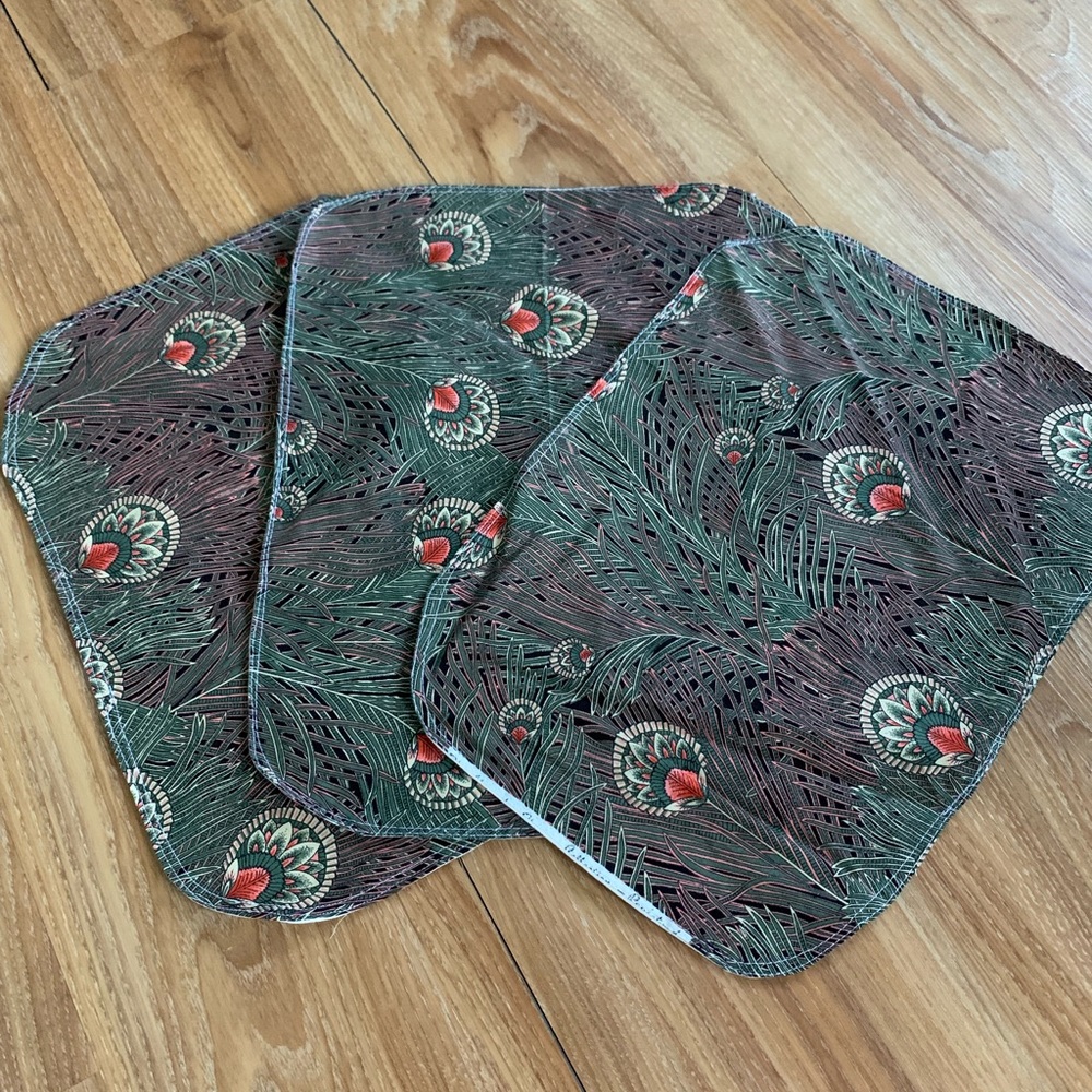 Handmade upcycled placemats set of 3